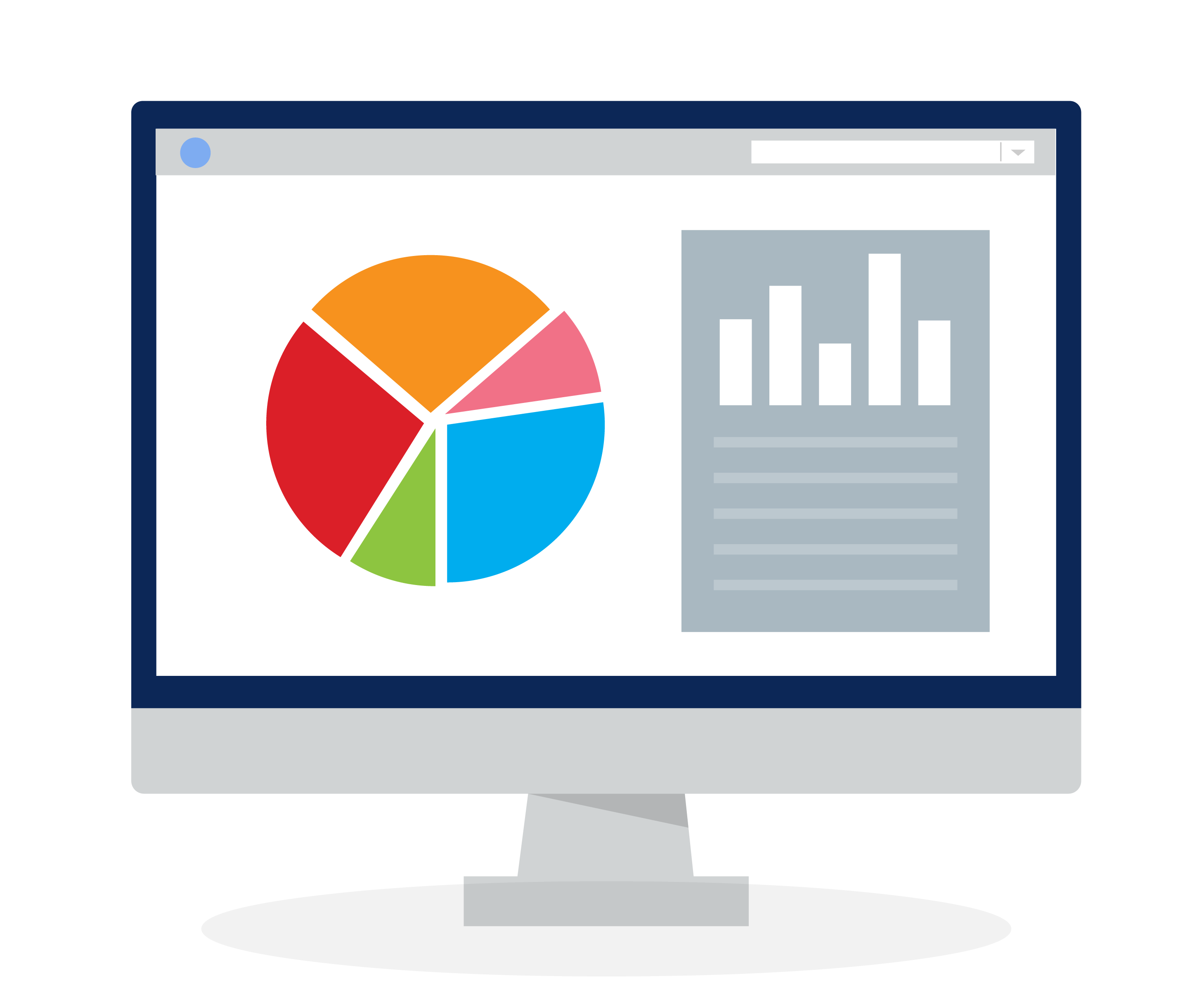 Computer screen with data