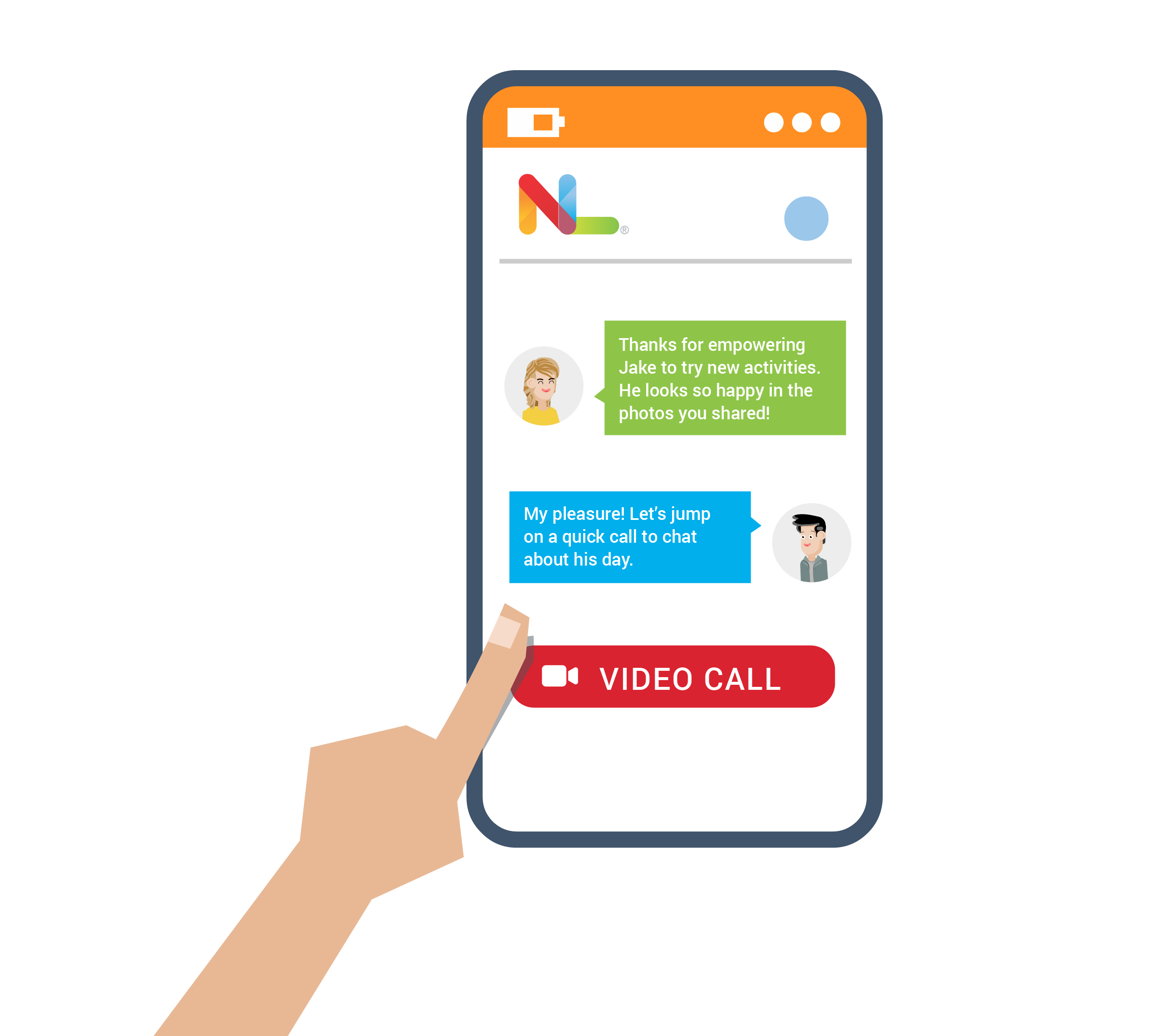 Text messages between a parent and staff member