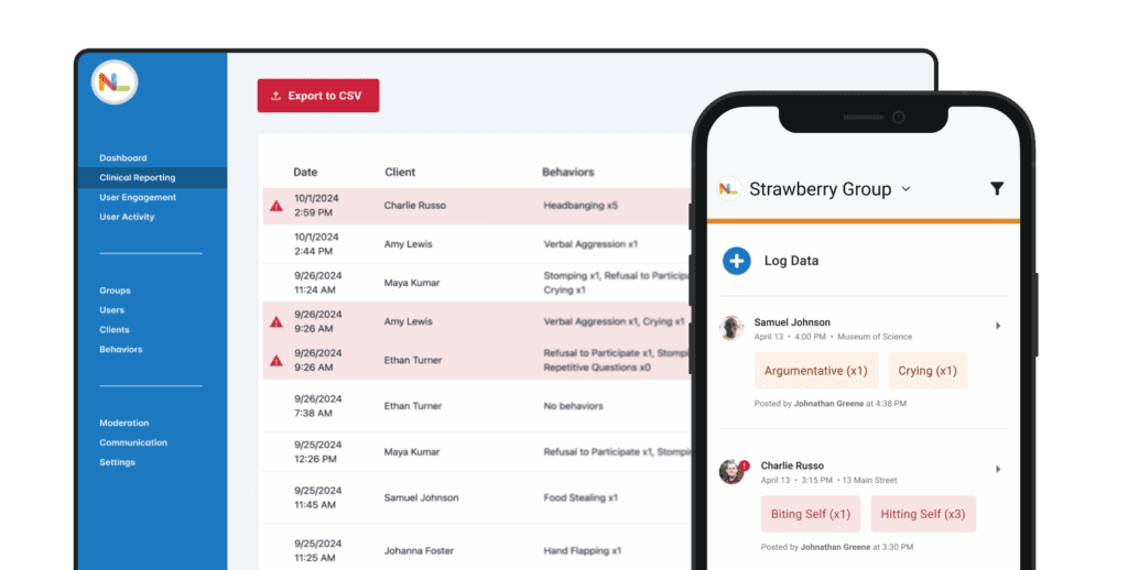 Admin dashboard of clinical data
