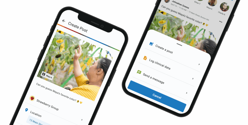 Mobile App Screens of creating a post in Navigating Life